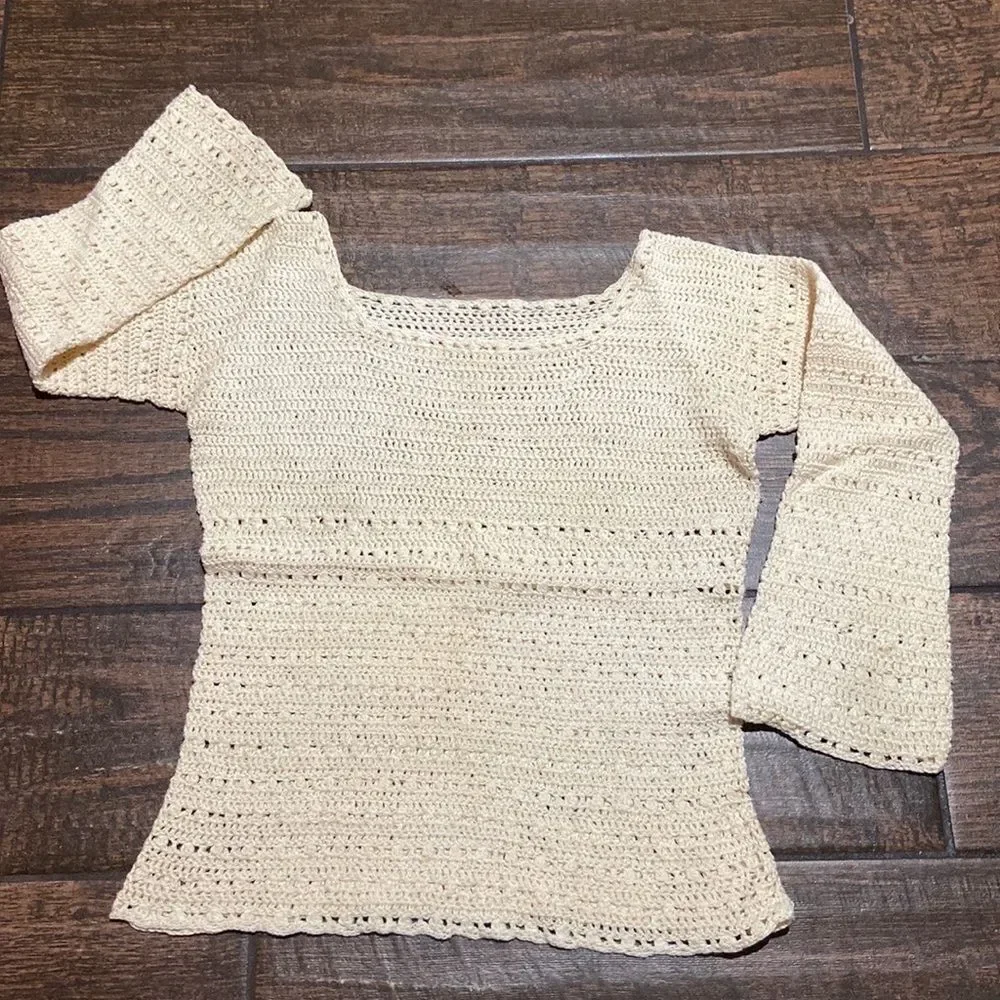 VTG,Handmade Crochet 🧶 Blouse Size XS